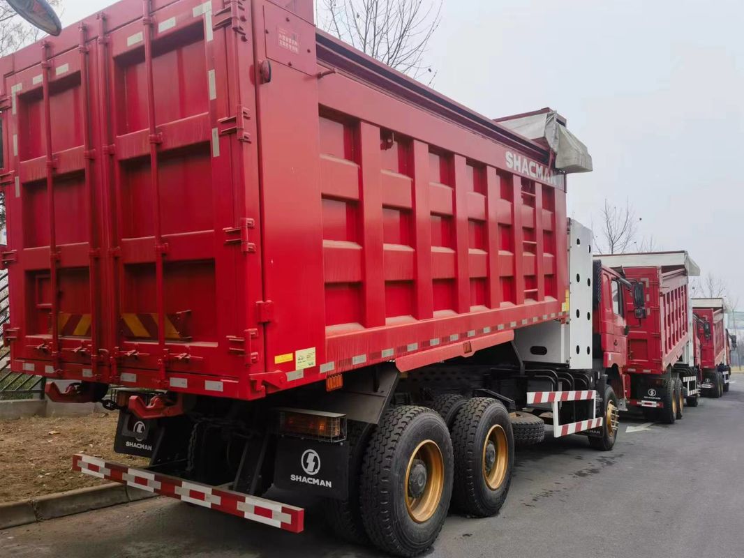 90 toneladas camión pesado de descarga 6x4 SHACMAN camión de descarga de GNC rojo F3000 6x4 380 EuroV