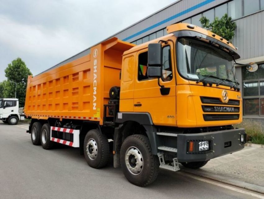 SHACMAN F3000 camión de basura 8x4 375hp Euro V amarillo para el modelo SX3255DT384