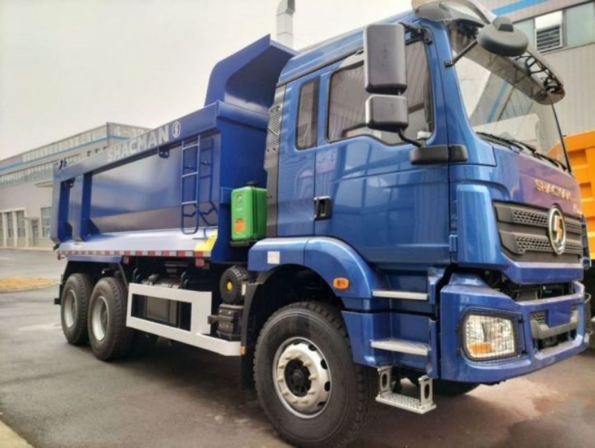 SHACMAN U-cargo caja camión de basura 6x4 H3000 380 EuroII Blue Tipper cabina estándar 12.00R20 neumáticos