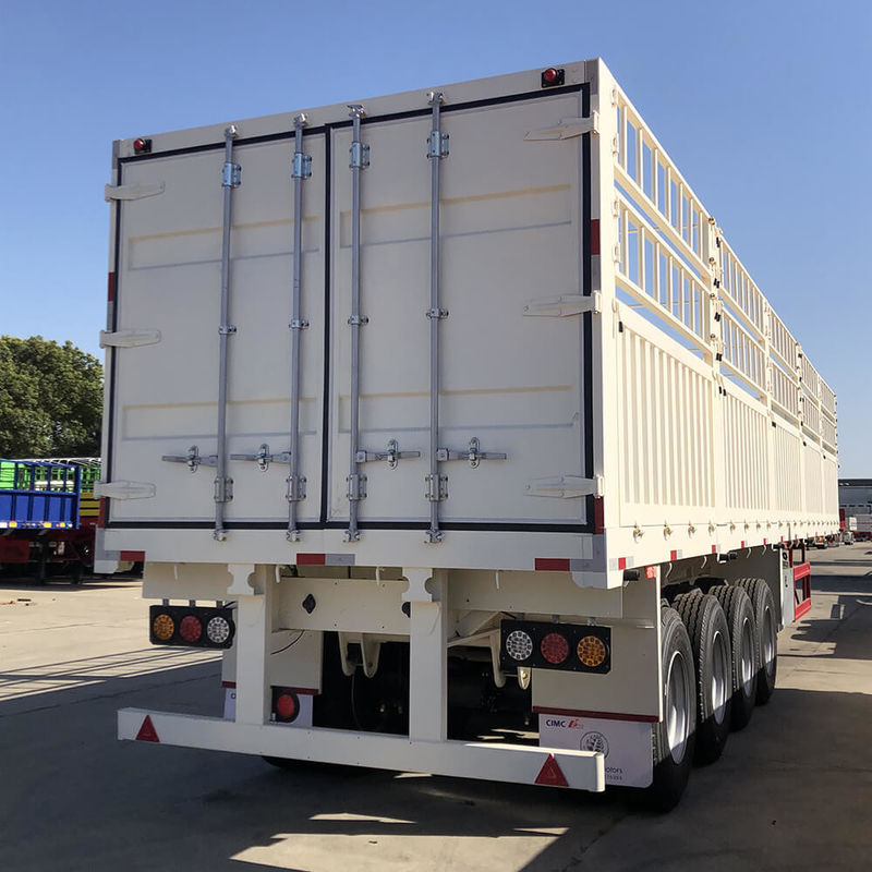 Semiremolque de 4 ejes con cerca alta de 60 toneladas 13 toneladas Semiremolque de transporte