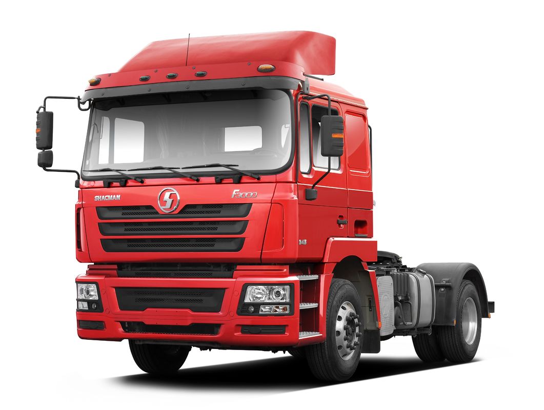 Rojo SHACMAN F3000 375HP Euro V 6 ruedas Tractor cabeza 4x2 motor WEICHAI