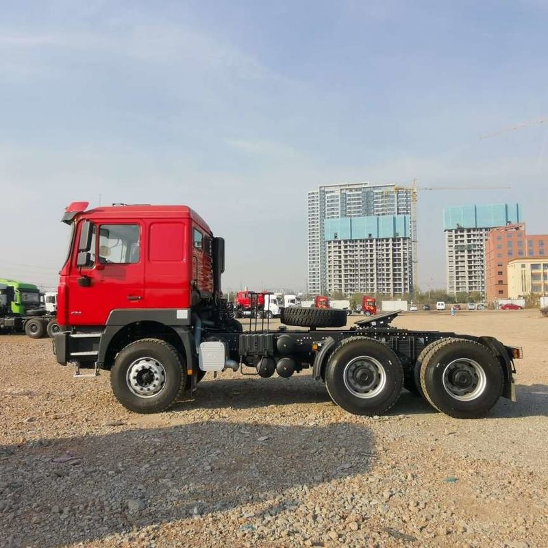 Rojo SHACMAN F3000 375HP Euro V 6 ruedas cabeza del tractor 4x2 motor WEICHAI
