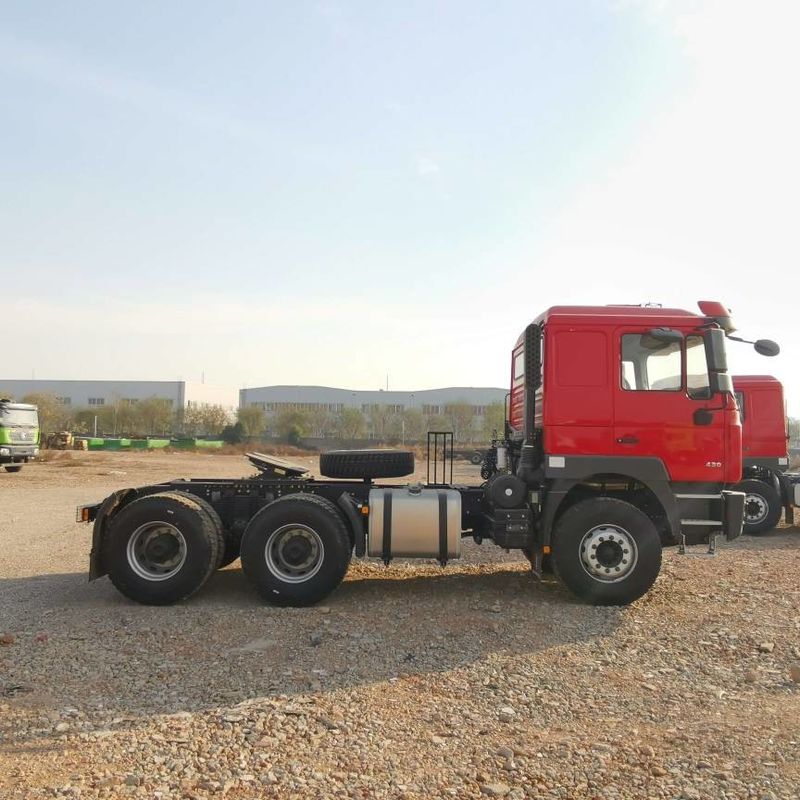 Rojo SHACMAN F3000 375HP Euro V 6 ruedas cabeza del tractor 4x2 motor WEICHAI
