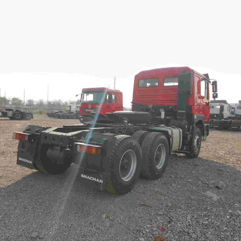 Rojo SHACMAN F3000 375HP Euro V 6 ruedas cabeza del tractor 4x2 motor WEICHAI