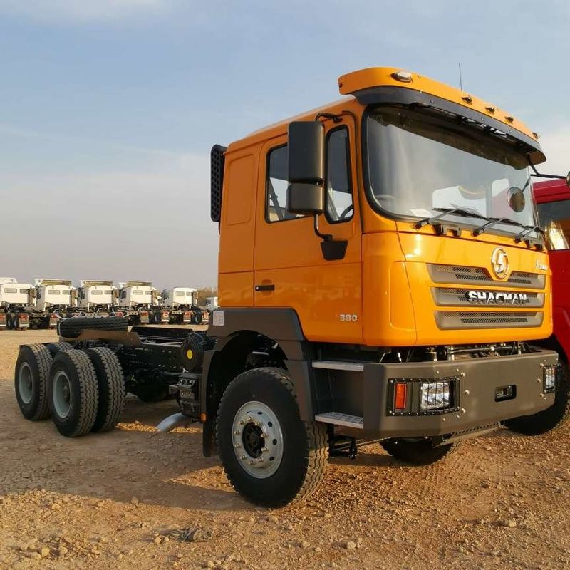 Rojo SHACMAN F3000 375HP Euro V 6 ruedas Tractor cabeza 4x2 motor WEICHAI