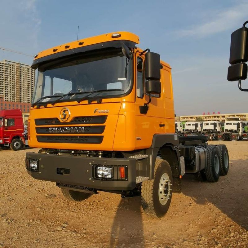 Rojo SHACMAN F3000 375HP Euro V 6 ruedas Tractor cabeza 4x2 motor WEICHAI