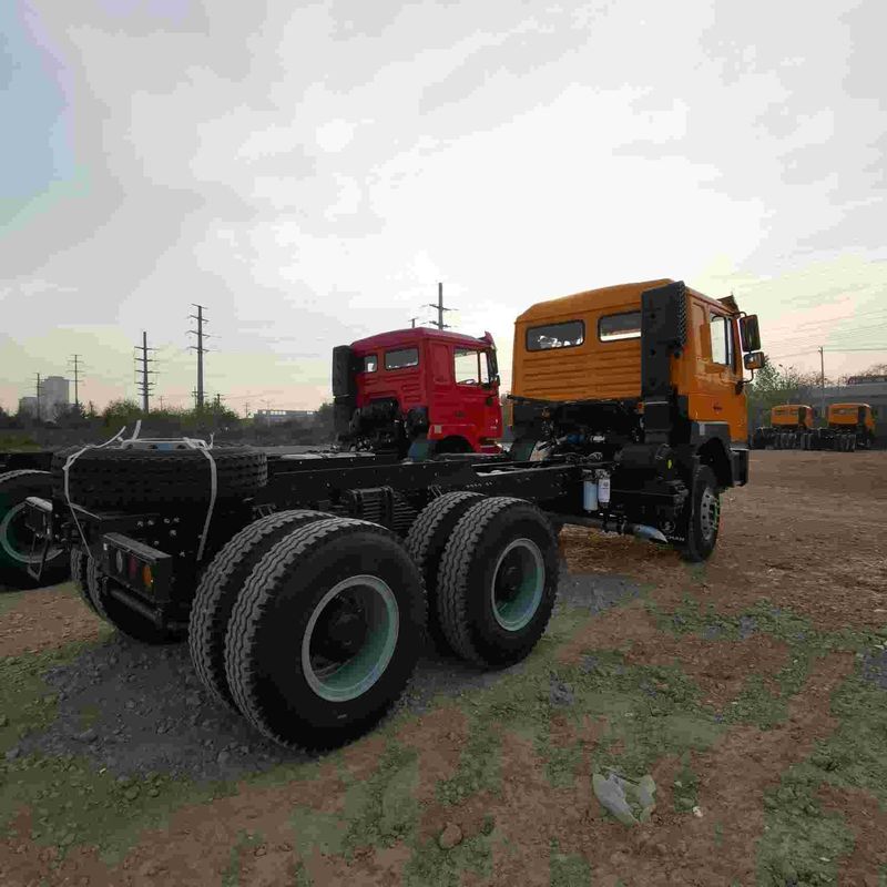 Rojo SHACMAN F3000 375HP Euro V 6 ruedas Tractor cabeza 4x2 motor WEICHAI