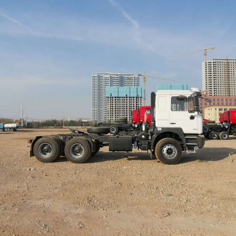 Rojo SHACMAN F3000 375HP Euro V 6 ruedas Tractor cabeza 4x2 motor WEICHAI