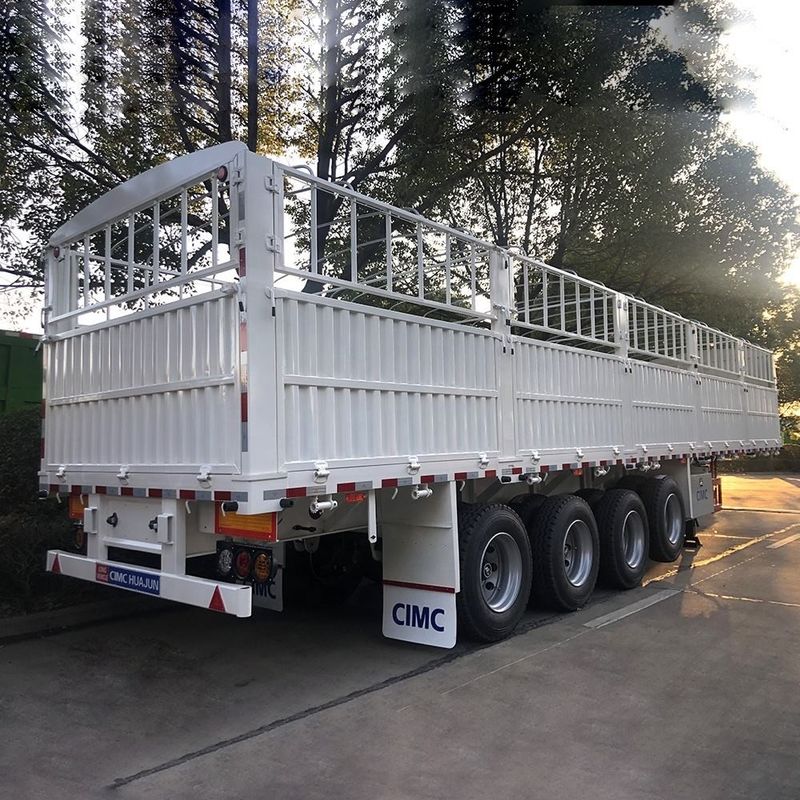 CIMC 3 / 4 Ejes cerca Semi-remolque 60 70 toneladas cercado camiones de carga SHACMAN