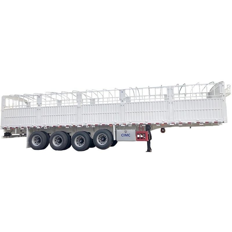 CIMC 3 / 4 Ejes cerca Semi-remolque 60 70 toneladas cercado camiones de carga SHACMAN